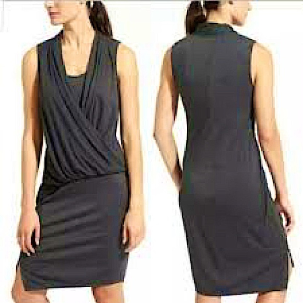 Athleta *Duet Wrap Dress Charcoal Gray Sz XS